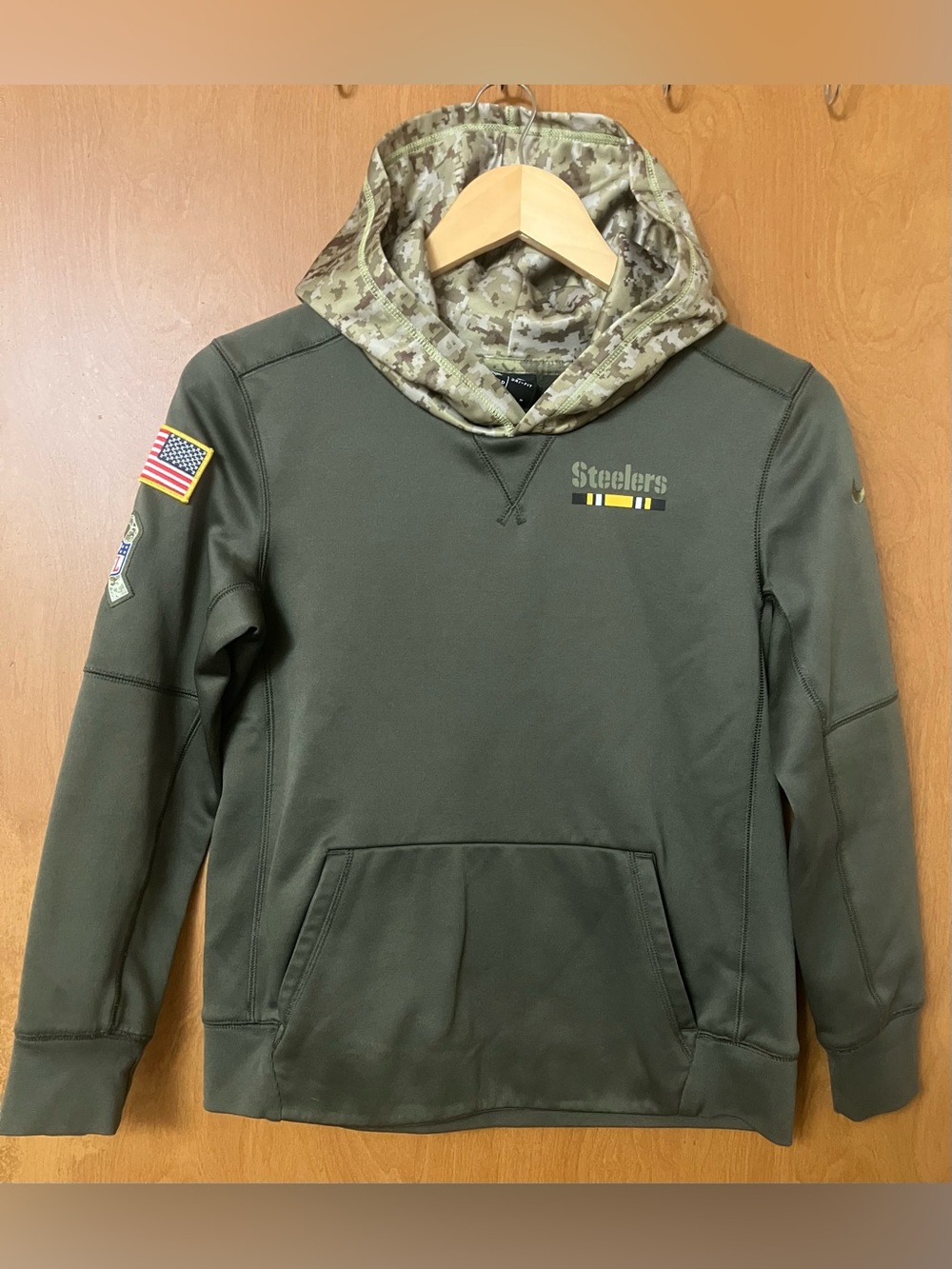 Nike Pittsburgh Steelers Salute To Service 2017 On Field Dri Fit Hoodie Boys YM